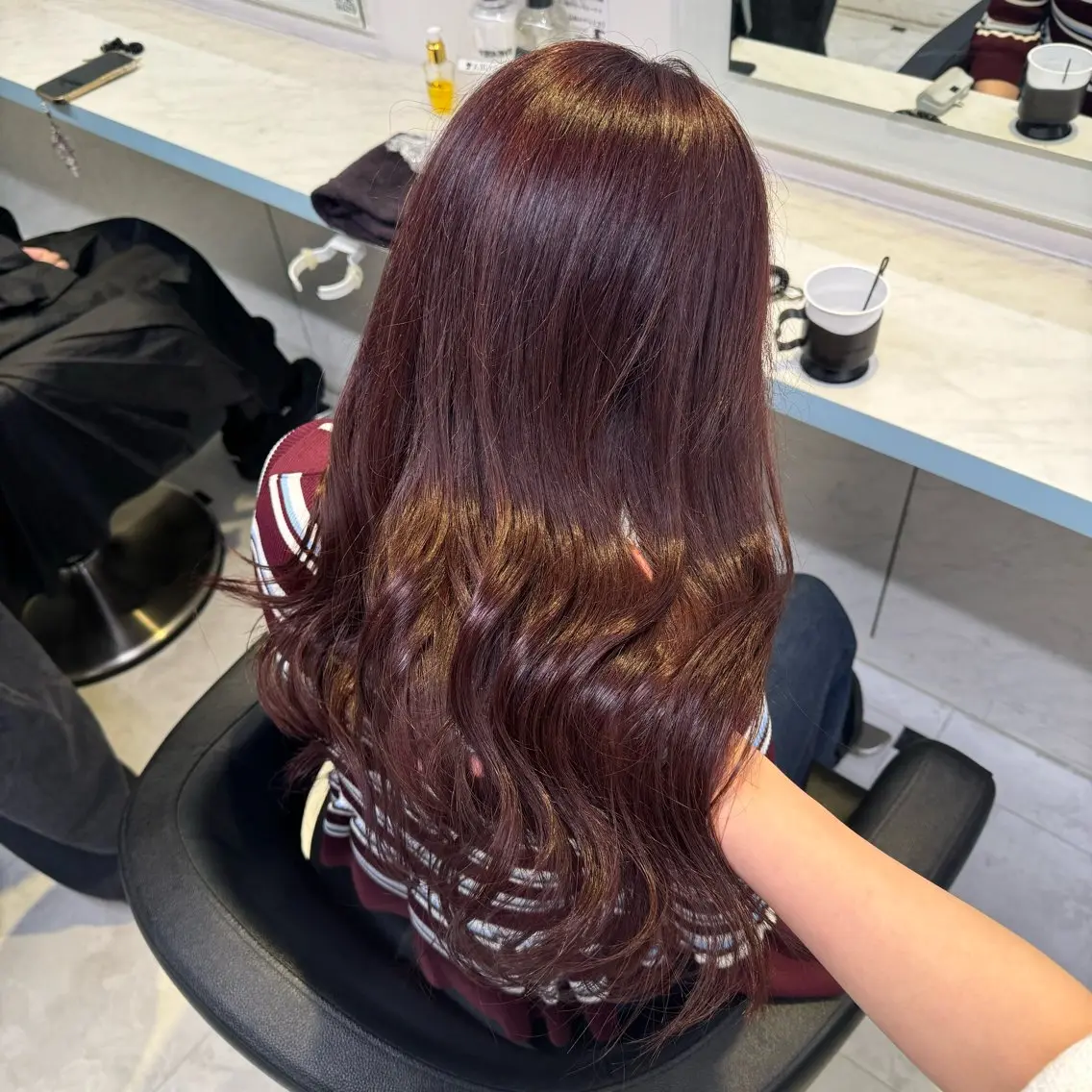 セミロング カラー ヘアカラー トリートメント ヘッドスパ ヘアセット 暖色🩷透明感カラー ♡Maika♡のヘアスタイル