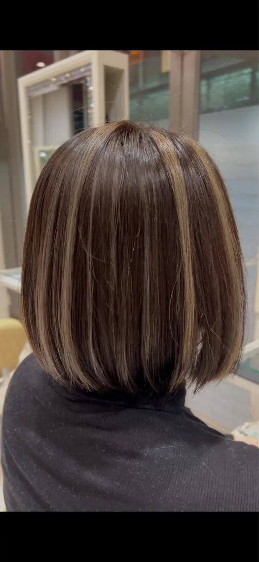 ミディアム カラー ベージュカラー ハイライトカラー ホワイトベージュ ハイライト カット ヘアカラー メンズ特化☝️添田 好恵のヘアスタイル