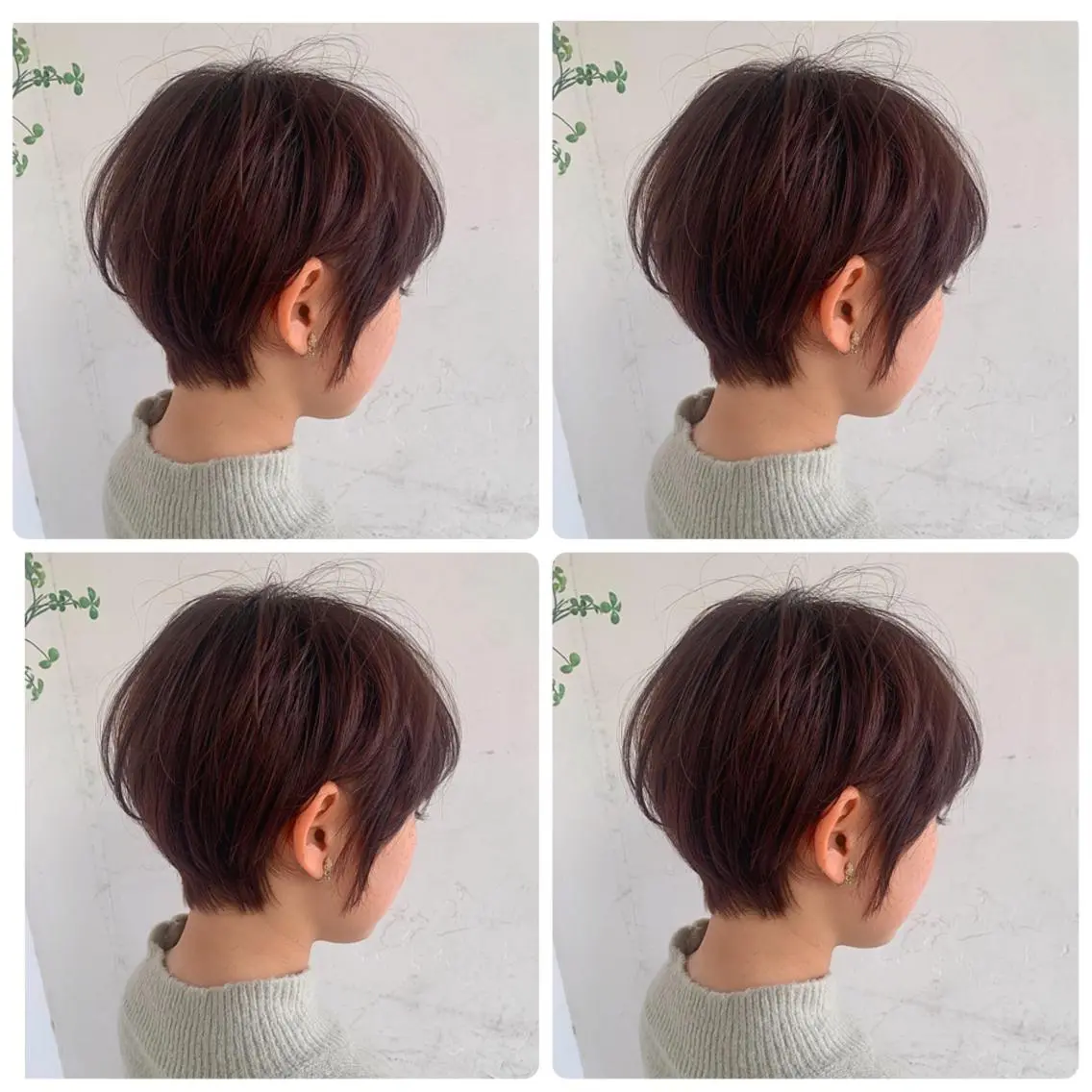 ショート カラー ショートボブ ハンサムショート 丸みショート デザインカラー ハイライトカラー カット ヘアカラー 京都大人女性ショート 徒歩1分/秋山のヘアスタイル
