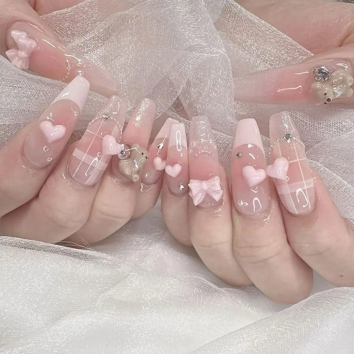 ネイル 長さ出し フレンチネイル グラデーション 卒業式 マグネットネイル Sora nail 長さ出し専門店のネイルデザイン