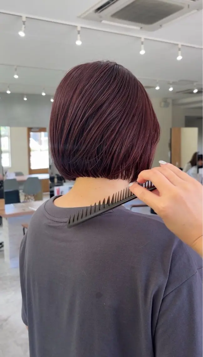ショート カット ヘアカラー トリートメント YUUKI/ミニボブ ボブ/髪質改善のヘアスタイル