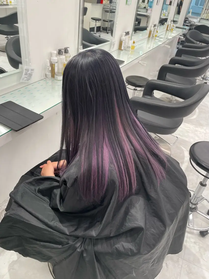 ロング カラー ヘアカラー トリートメント ヘアセット ウルフカットマスター みつきのヘアスタイル