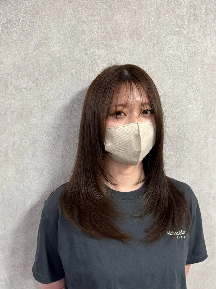 ロング カラー 透明感カラー オリーブカラー ヘアカラー トリートメント DILGA LINK Rioのヘアスタイル