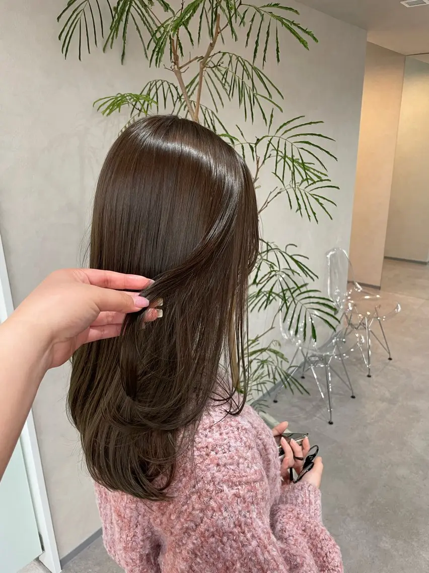 ロング カラー カット ヘアカラー トリートメント 🍐透明感カラー🍐 レイヤー/ベージュのヘアスタイル