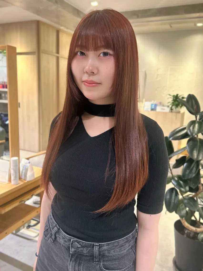 セミロング カラー ベージュカラー ブリーチ ダブルカラー ブリーチなしカラー オレンジ ヘアカラー 𝐚𝐨𝐢🩰/ パーソナルカラーのヘアスタイル