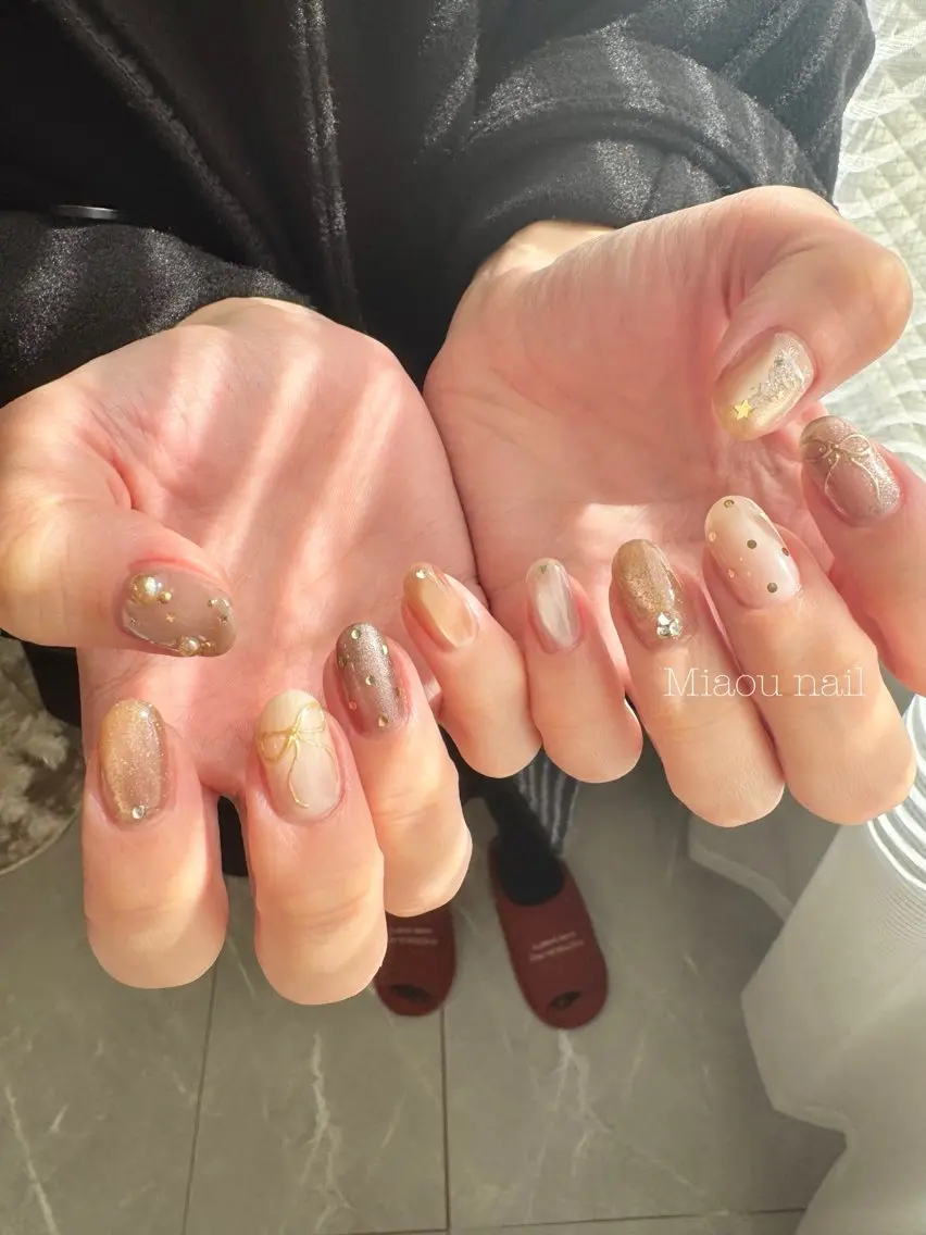 ネイル クリスマス ハンドネイル Miaou nail ミャウ ネイルのネイルデザイン