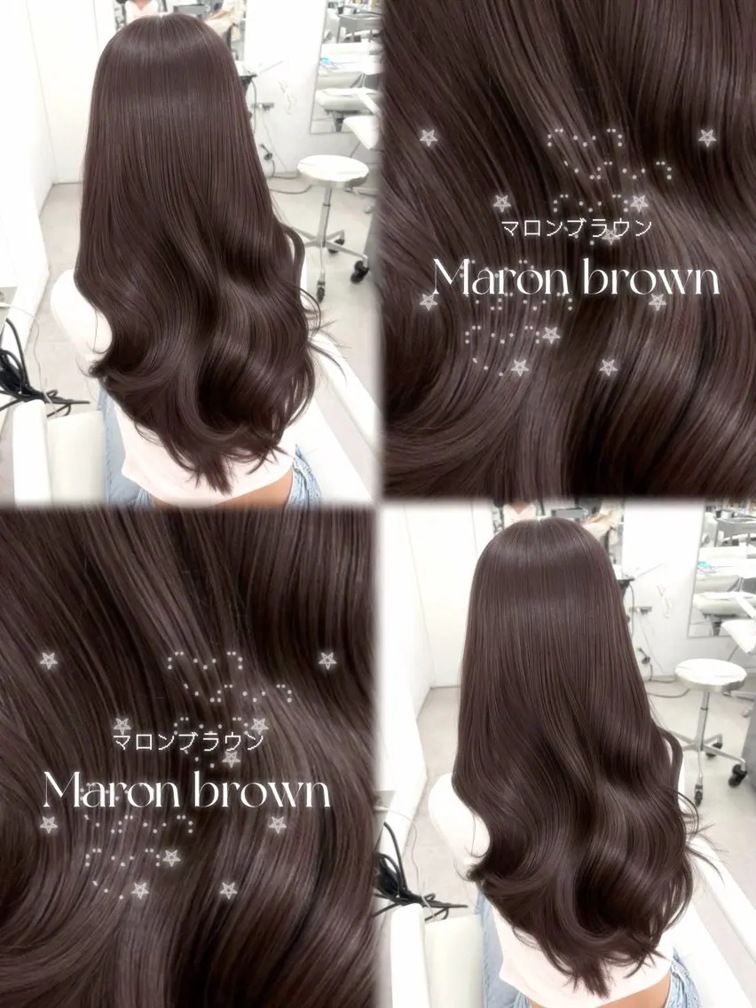 ロング カラー ブリーチ ブラウンカラー 透明感カラー マロンブラウン ブリーチなしカラー ヘアカラー トリートメント 池袋透明感カラー💞 りりぃ🎀のヘアスタイル