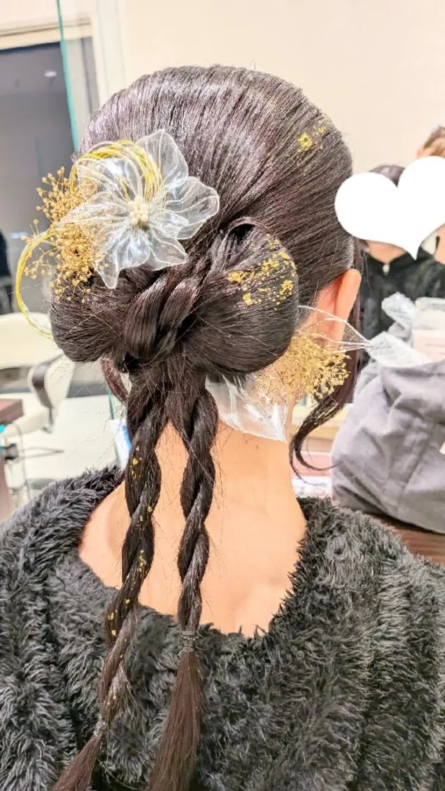 ヘアアレンジ ロング 成人式 ヘアセット 古屋 美春のヘアスタイル