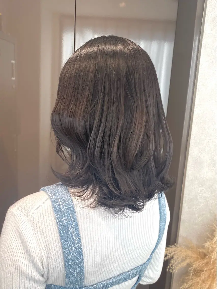 ミディアム カラー カット ヘアカラー トリートメント 透明感カラー/韓国 ヘア🩶yuri🩵のヘアスタイル