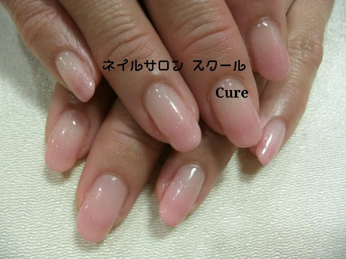 ミディアム ネイル ピンク ネイルサロン Cureのネイルデザイン