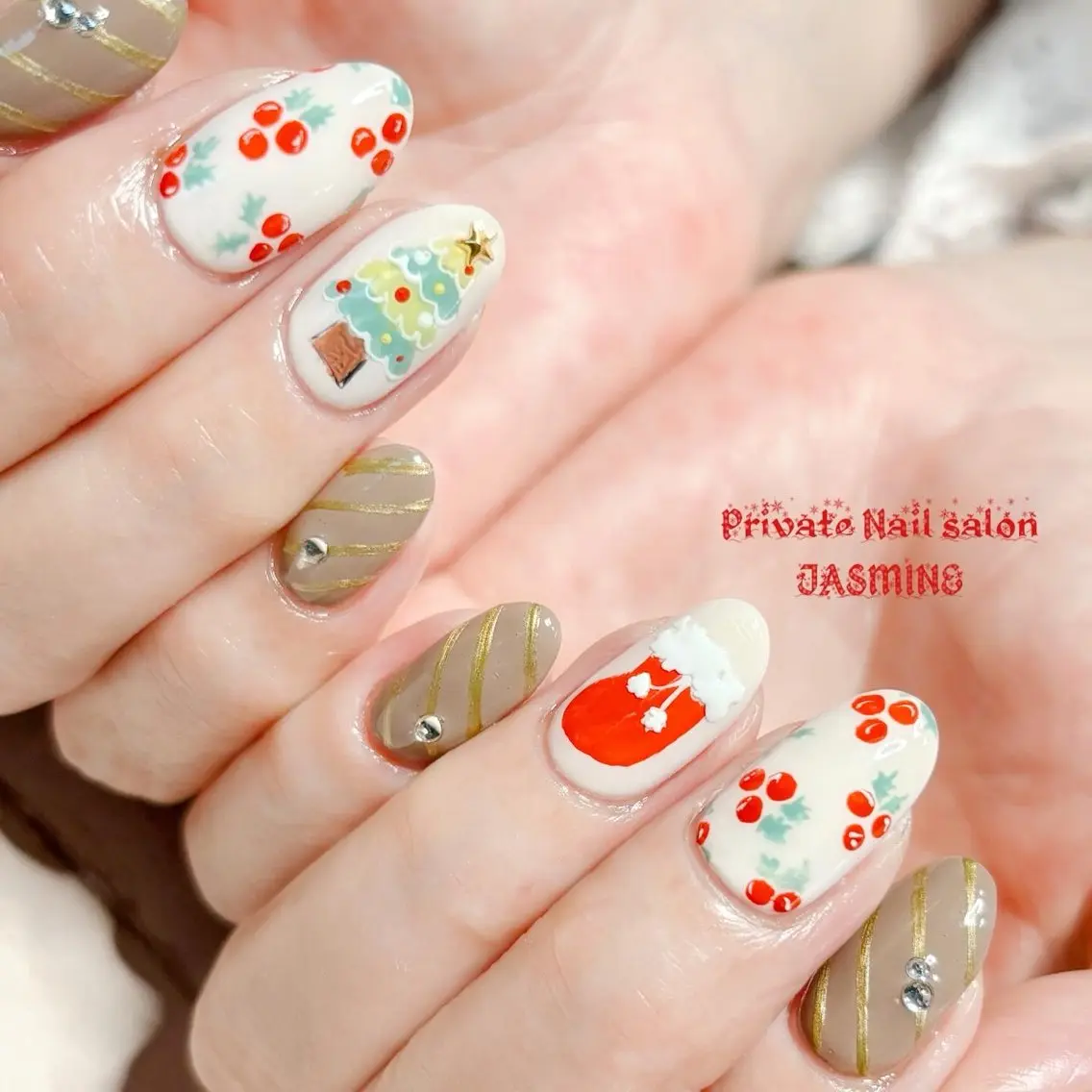 ネイル 冬ネイル クリスマス Nail salon JASMINEのネイルデザイン