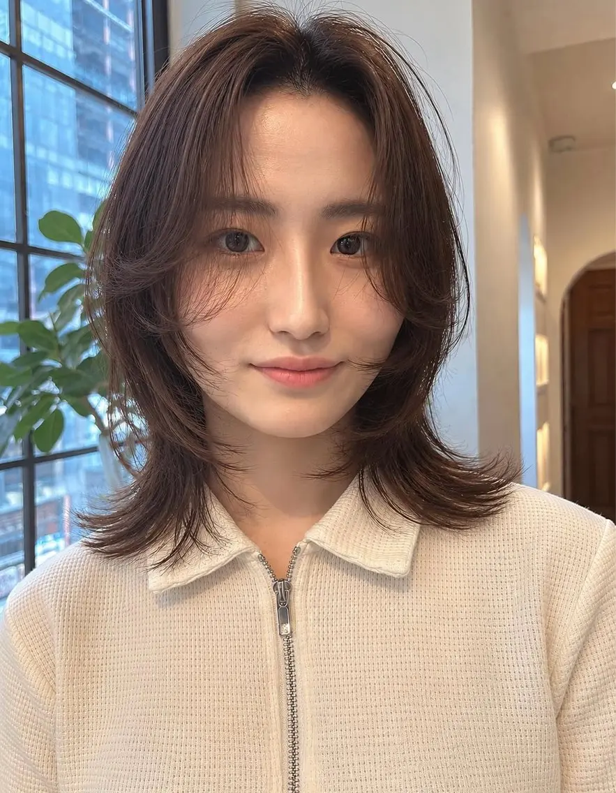 ミディアム カラー カット ヘアカラー トリートメント 小顔垢抜けレイヤー/ ハイトーン/YUTOのヘアスタイル