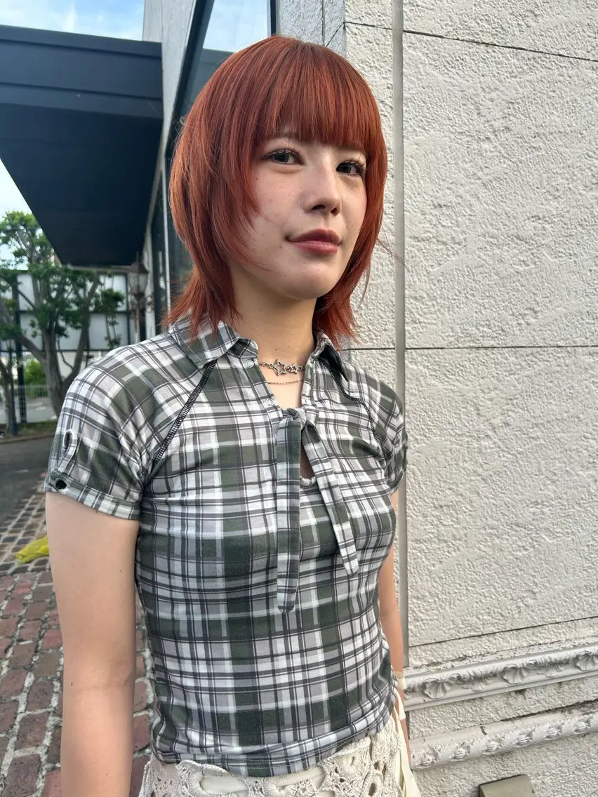 ミディアム ウルフカット カット ヘアカラー ボブ・パーマ 芽衣のヘアスタイル