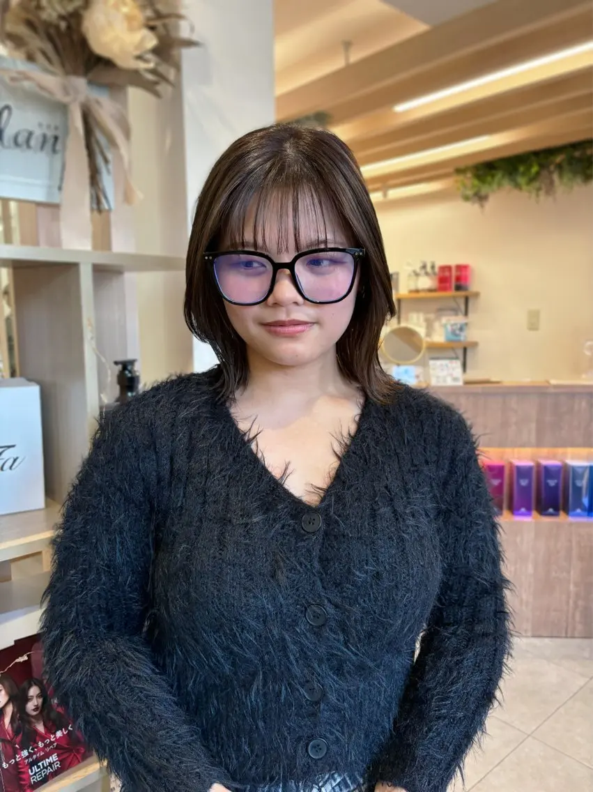 ミディアム ヘアカラー 🪽ナチュラルヘア* 大下唯奈🪽🫧のヘアスタイル