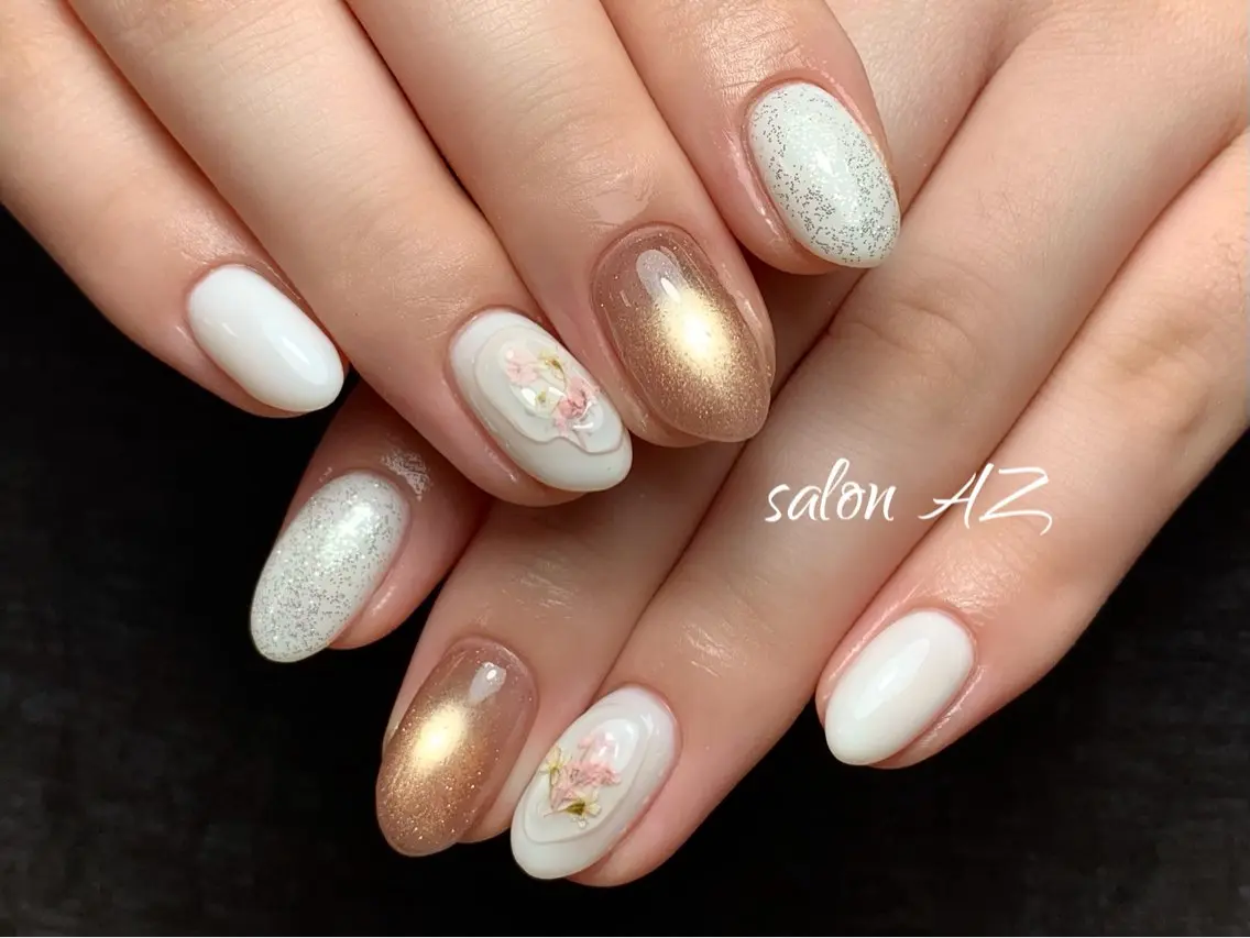ネイル 持ち込み オフィスネイル スカルプネイル ハンドネイル salon AZ NANAのネイルデザイン
