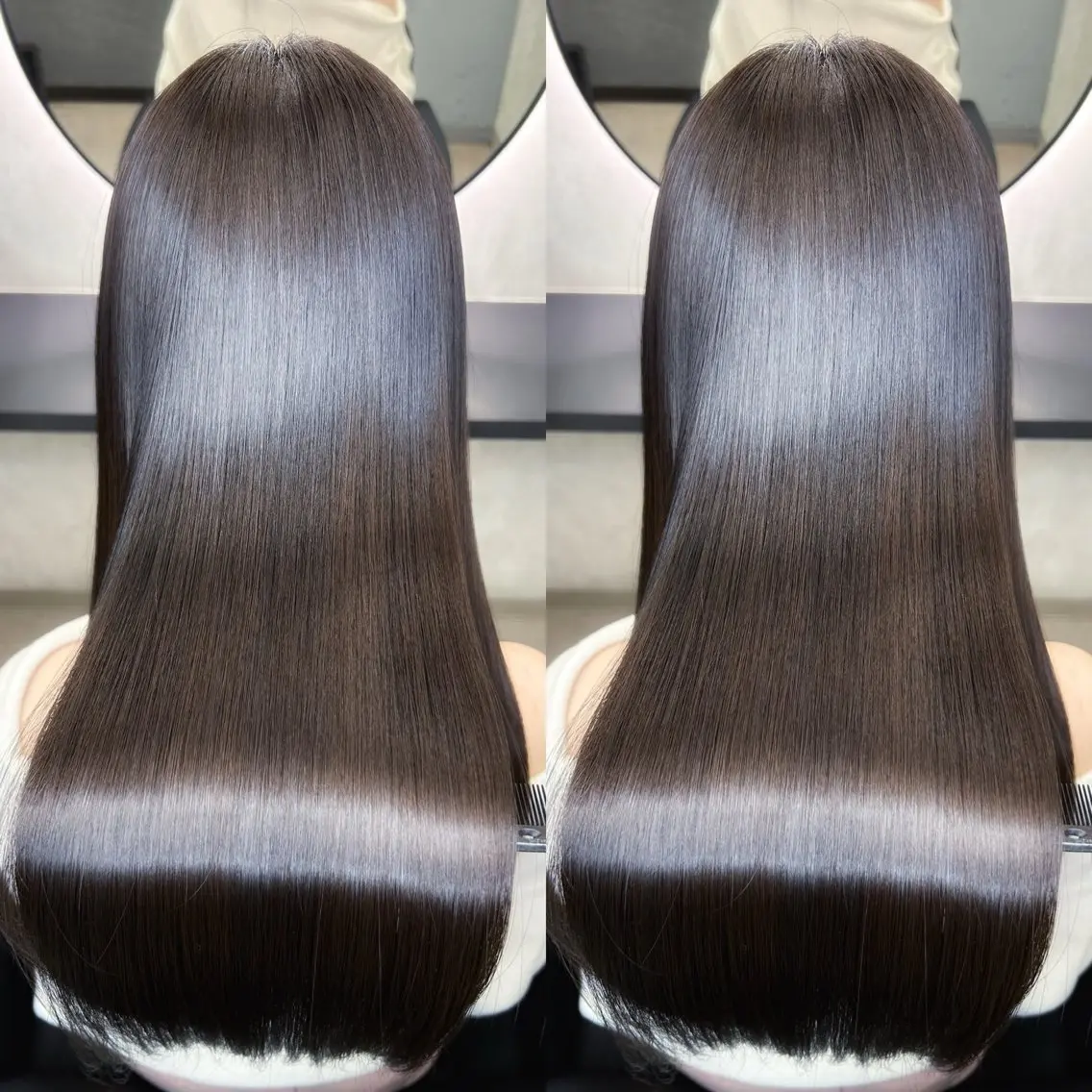 ロング カラー 髪質改善 韓国風ヘア ロング 縮毛矯正 カット ヘアカラー 縮毛矯正 トリートメント 新宿/美髪矯正 髪質改善/韓国風山本のヘアスタイル