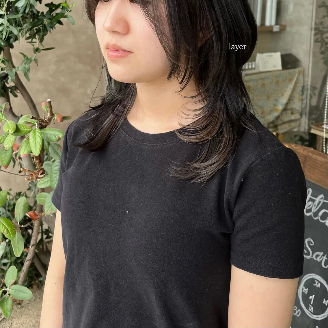 セミロング レイヤー/透明感艶 カラー丸山ななほのヘアスタイル
