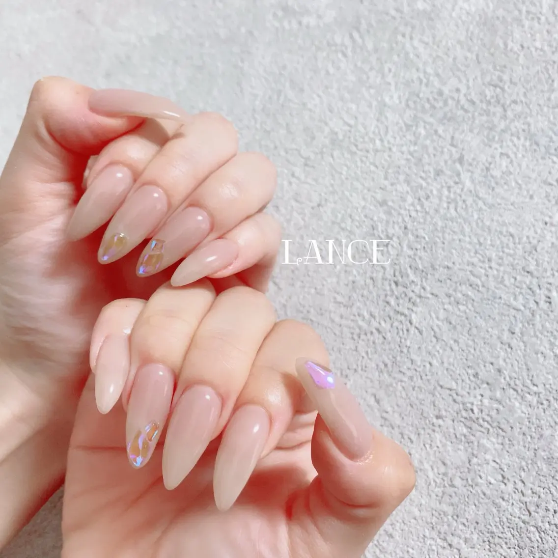 ネイル オーロラネイル フレンチネイル グラデーション キラキラネイル 韓国ネイル Lance nailのネイルデザイン