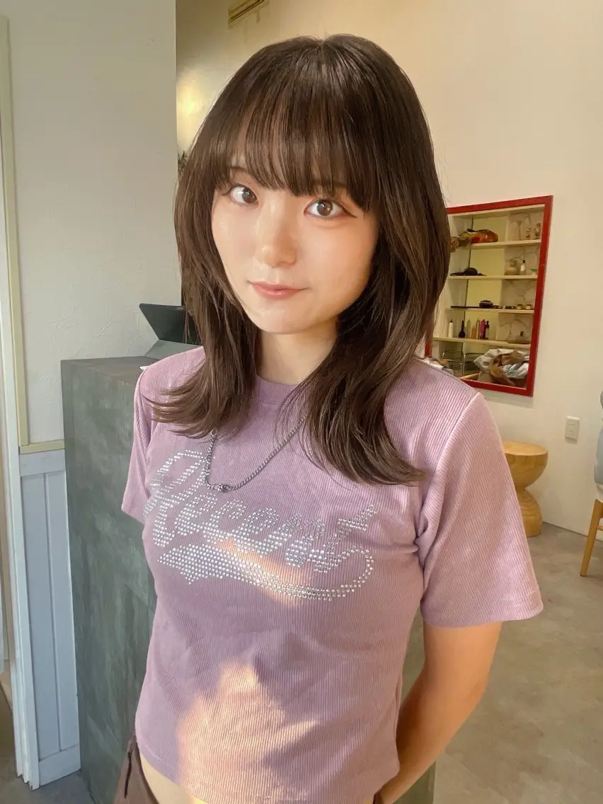 ミディアム くびれヘア くびれレイヤー レイヤーカット 似合わせカット 小顔カット カット 🌈高田大夢似合わせ 透明感カラー🌈のヘアスタイル