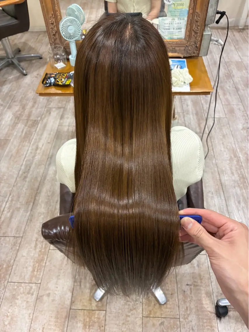 ロング カラー 髪質改善 縮毛矯正 カット ヘアカラー 縮毛矯正 トリートメント ヘッドスパ 美髪縮毛矯正/ 極髪質改善/ヨウスケのヘアスタイル