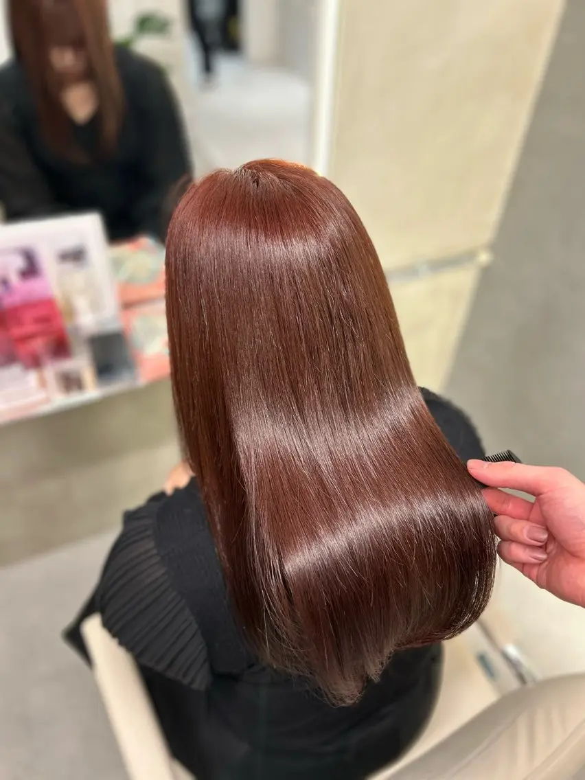 セミロング カット ヘアカラー トリートメント 阿倍野/髪質改善 /縮毛矯正/坪田幸広のヘアスタイル