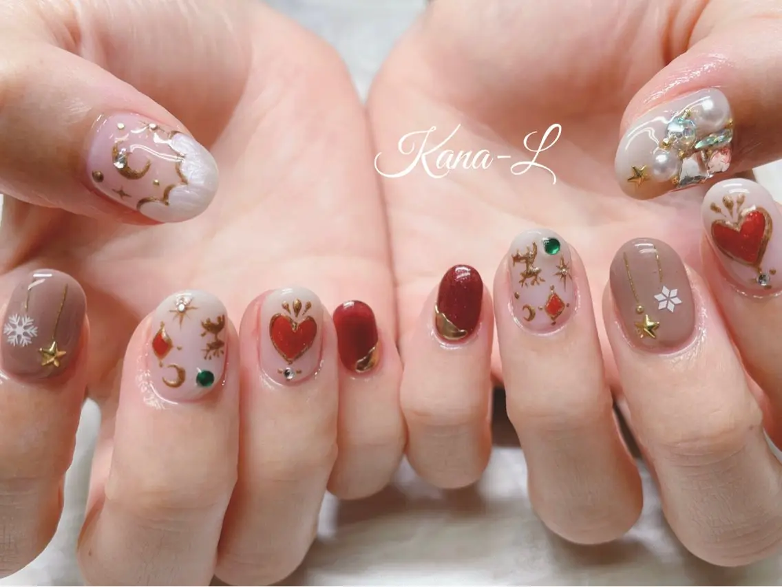 ネイル ジェルネイル ニュアンスネイル パラジェル 冬ネイル 芦辺 香奈のネイルデザイン