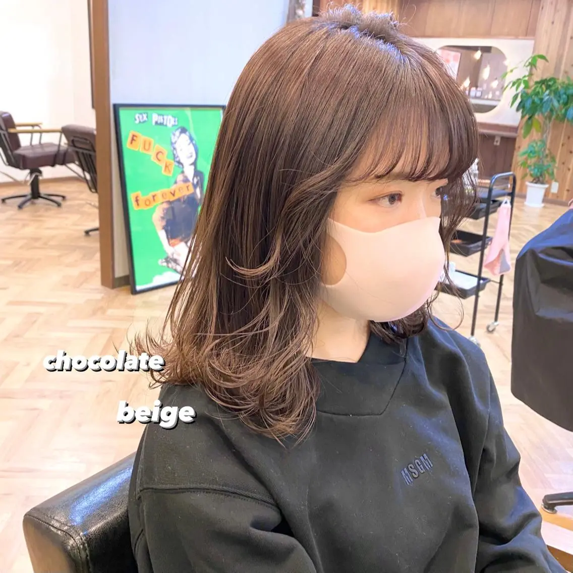ミディアム カラー パーマ ヘアアレンジ メンズ キッズ ネイル マツエク・マツパ メンズブリーチ ブリーチ 透明感カラー ブリーチなしカラー ピンクカラー 前川 朋香のヘアスタイル