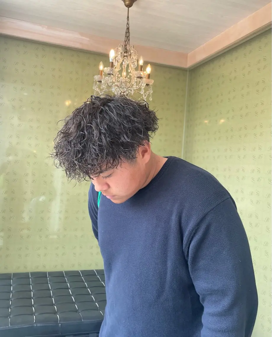 ショート パーマ メンズ メンズパーマ カット ヘアカラー パーマ トリートメント 似合わせパーマ/ メンズパーマ/しゅうのヘアスタイル