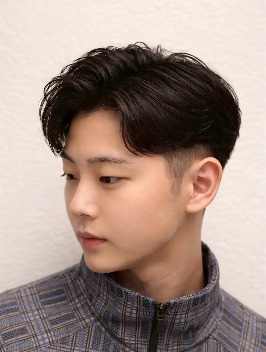 ミディアム 清水 温哉のヘアスタイル