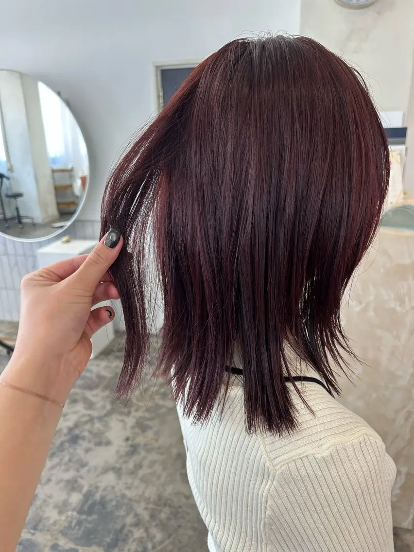 ミディアム カラー カット ヘアカラー 原 瑞希のヘアスタイル
