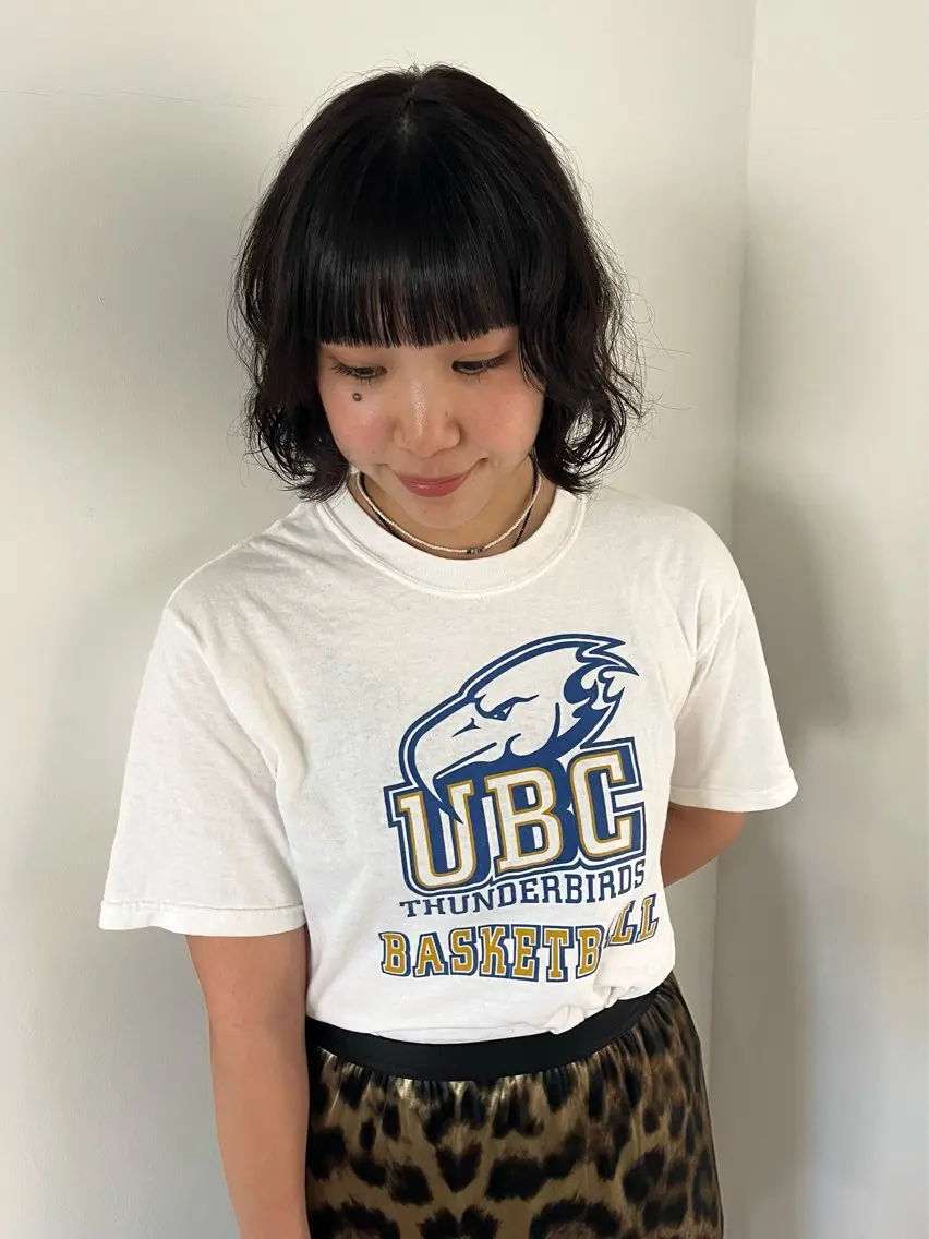 ショート カラー パーマ ボブ ワイドバング カット ヘアカラー トリートメント 天神/レイヤー特化 ハイトーン/デザインのヘアスタイル