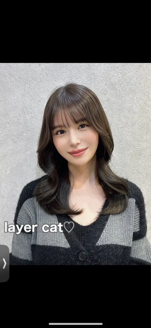 セミロング カラー カット ヘアカラー トリートメント 🩷韓国ヘア/ヨシン モリ🩷Maikaのヘアスタイル