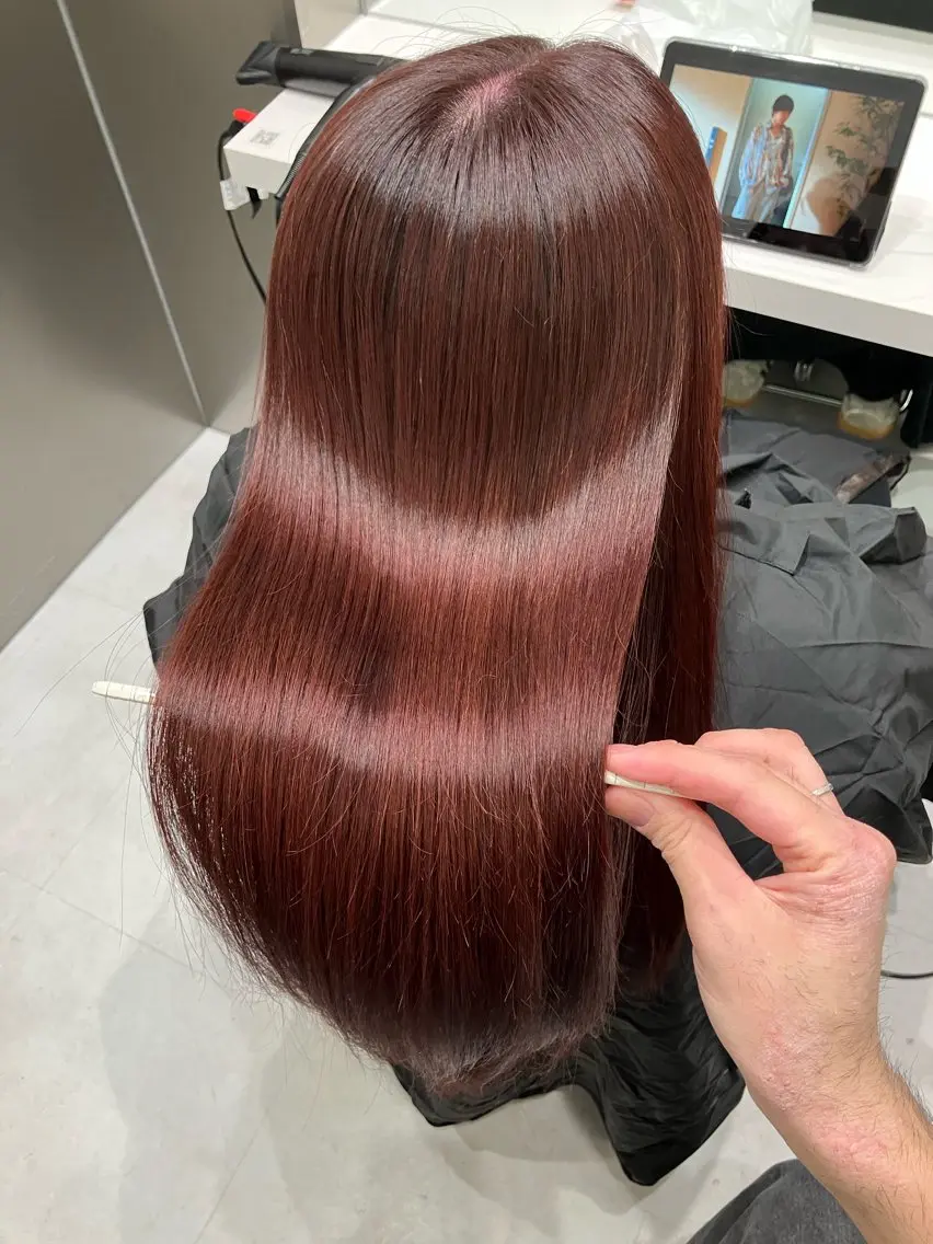 ロング カラー カット ヘアカラー トリートメント 💖ブリーチなし透明 感💖ASAHIのヘアスタイル