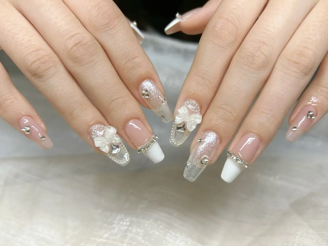 ネイル アートネイル 成人式 長さ出し フットネイル マグネットネイル ハンドネイル Lino Nailのネイルデザイン