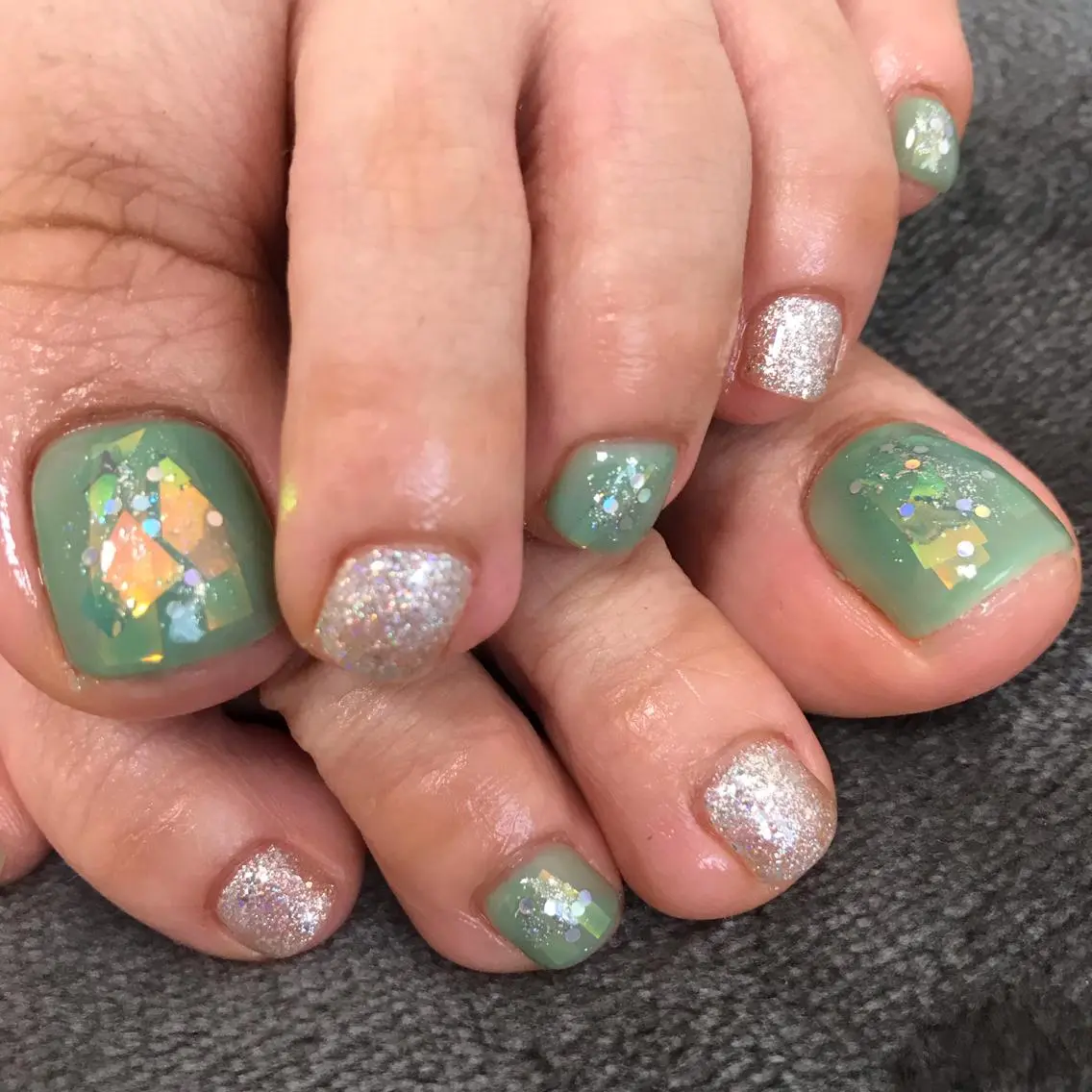 ネイル フットネイル グリーン ハンドネイル フットネイル Nail salon BPCのネイルデザイン