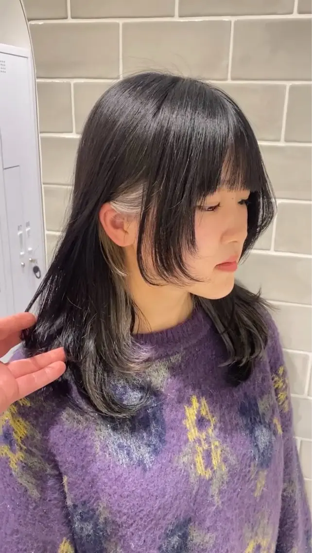 ミディアム カラー ヘアアレンジ カット ヘアカラー トリートメント 🫧新宿 透明感 カラー/サスケ🫧のヘアスタイル