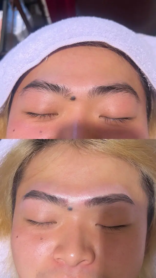アイブロウ ワックス脱毛 透明感カラー/メンズ まつぱ/萌のヘアスタイル