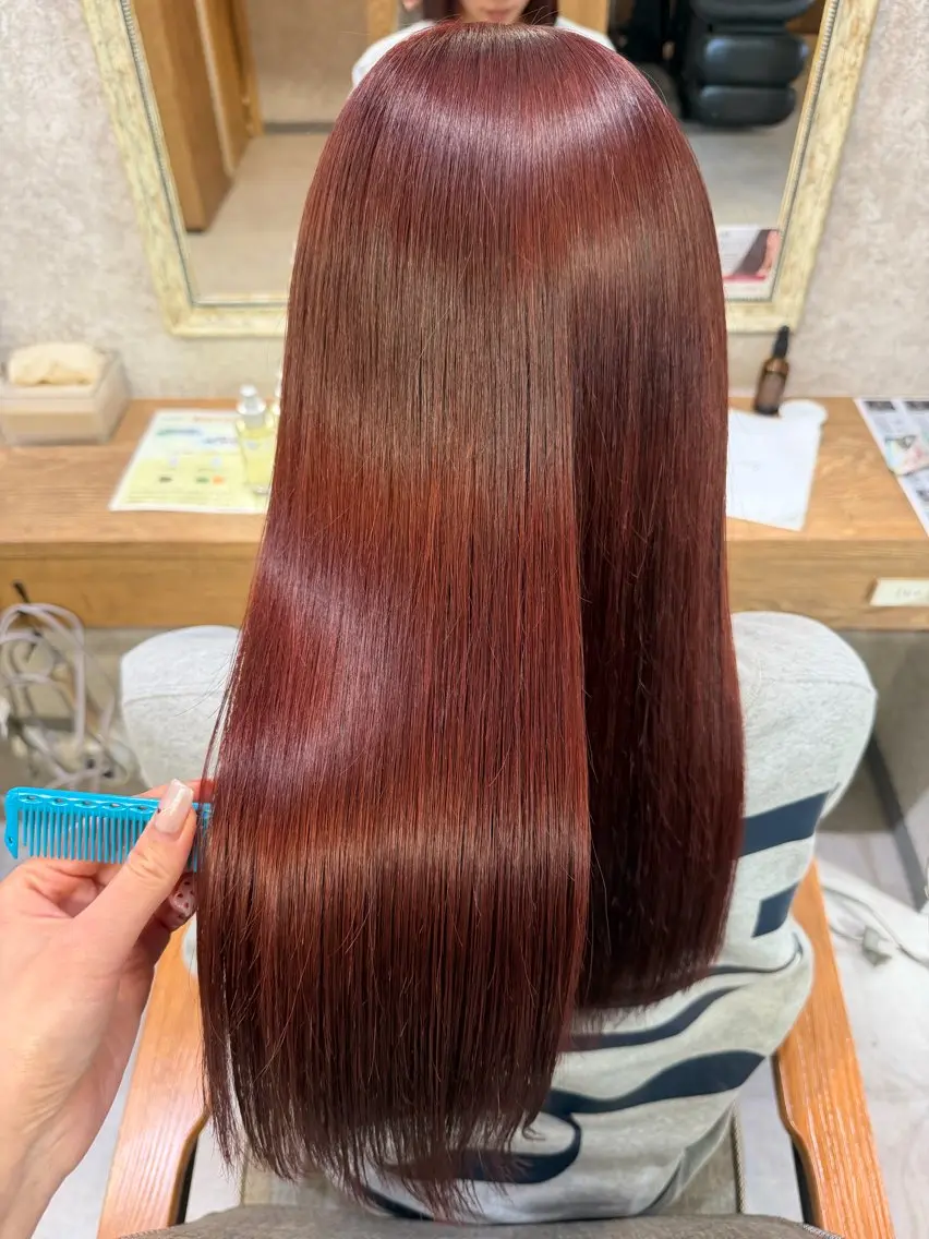 ロング カラー ヘアカラー トリートメント ツヤちゅるカラー✮ すずなのヘアスタイル