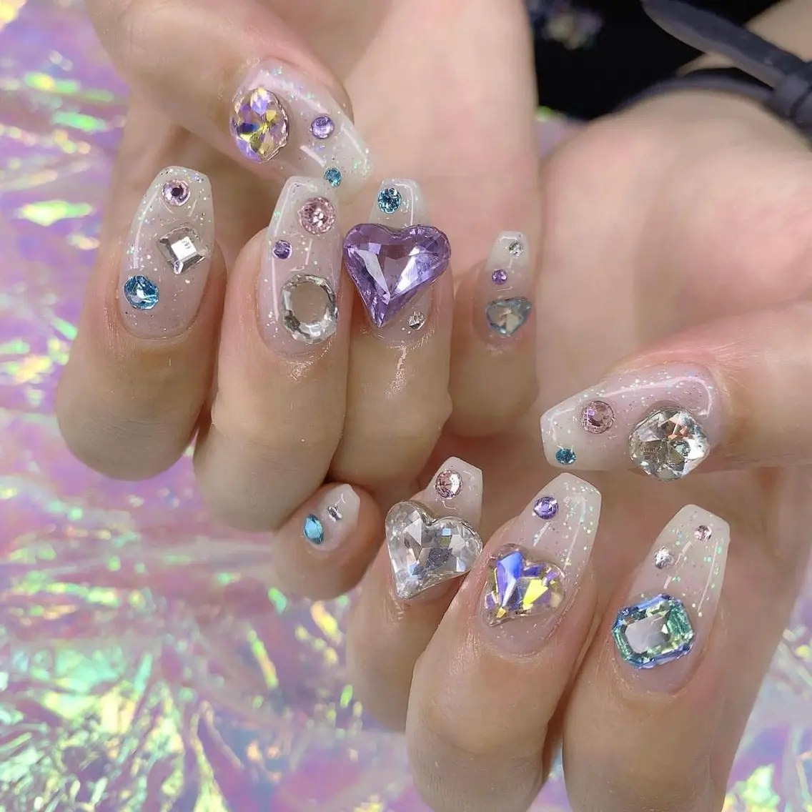 ネイル 渋谷／チップ長さ出し 👑アプレgel-xのネイルデザイン