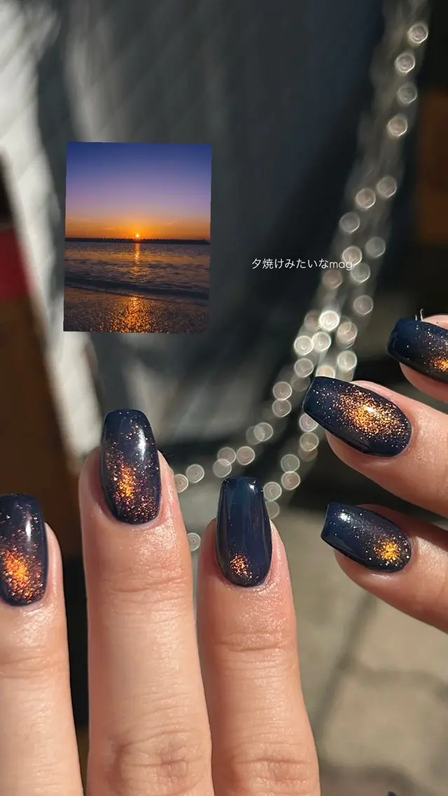 ネイル マグネットネイル ニュアンスネイル シンプルネイル sakae yurinaのネイルデザイン