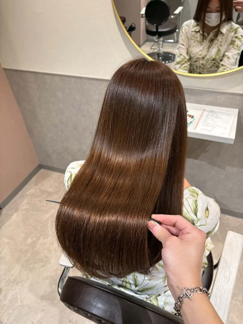 ロング カラー 透明感カラー 髪質改善 トリートメント 髪質改善 縮毛矯正/ レイヤー/銀座/本木のヘアスタイル