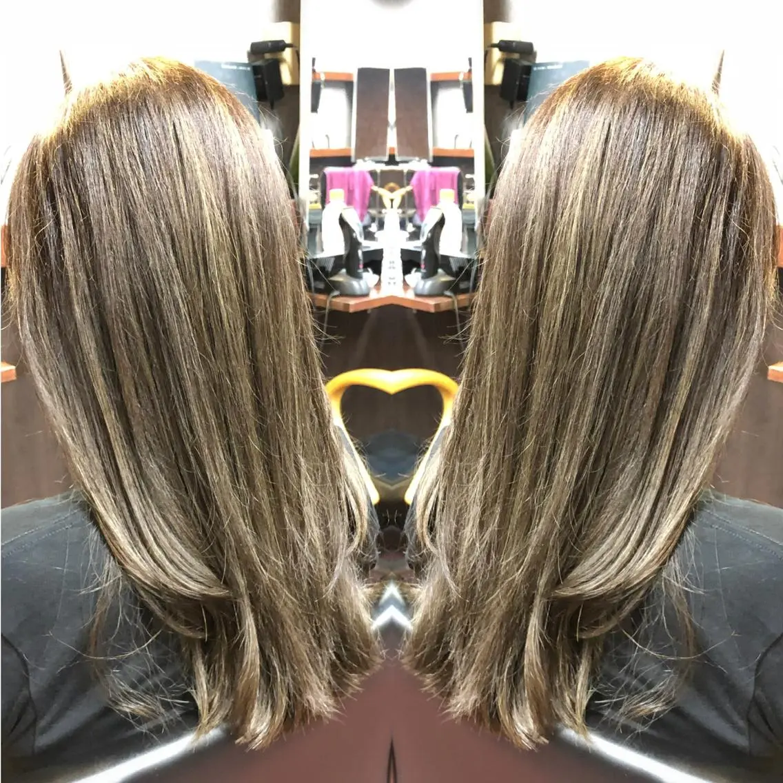 セミロング カラー 透明感カラー ハイライトカラー ハイライト Luzir⭐︎ GEN⭐︎のヘアスタイル