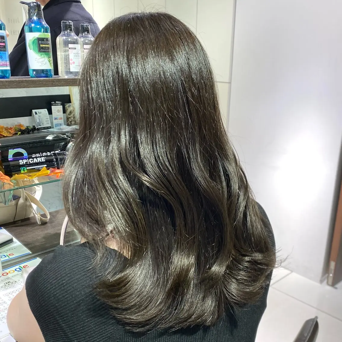 セミロング カラー ヘアアレンジ ヘアカラー ブリーチなしカラー /新百合ヶ丘/安形翔のヘアスタイル