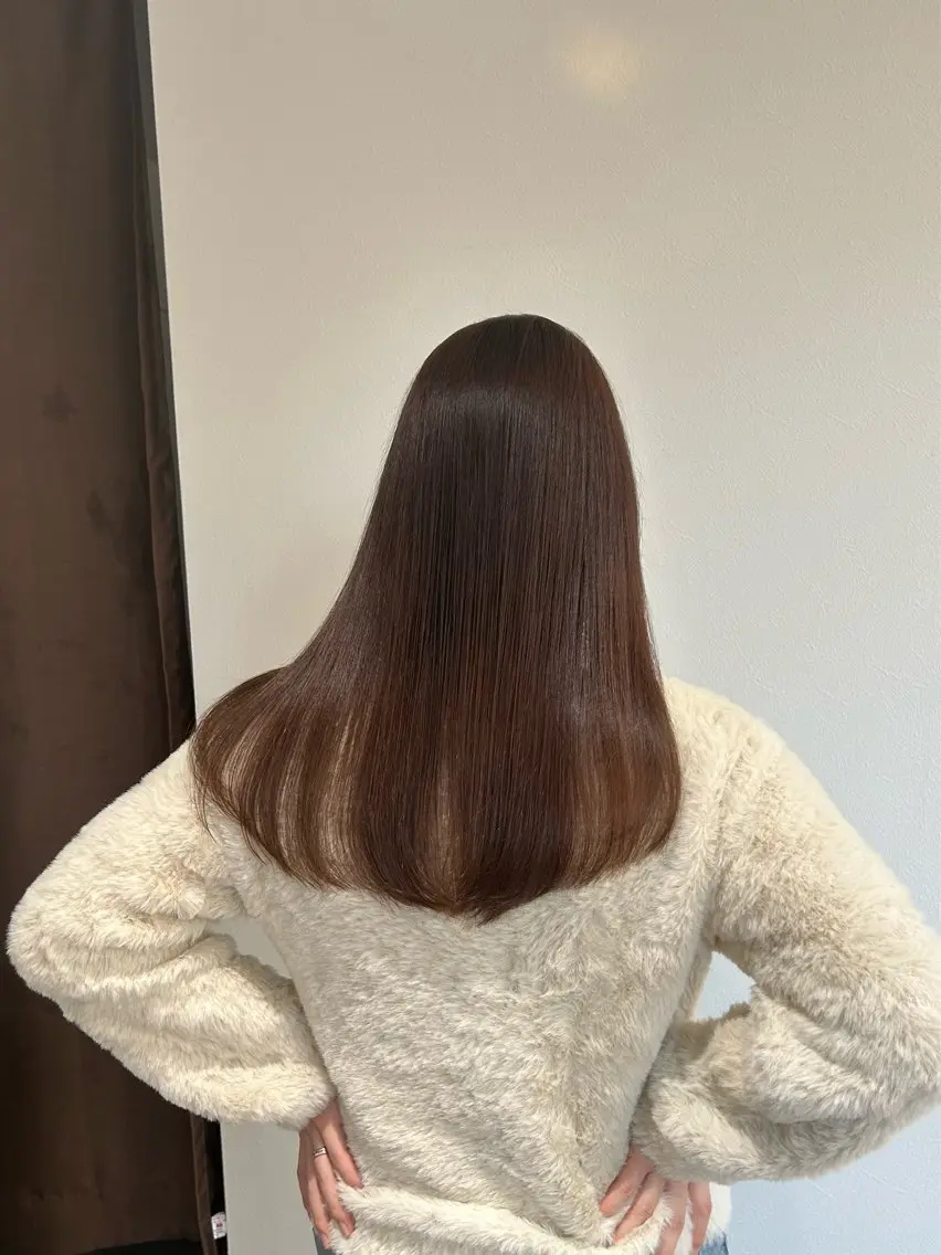 ロング カット ヘアカラー トリートメント タナカ レイヤのヘアスタイル