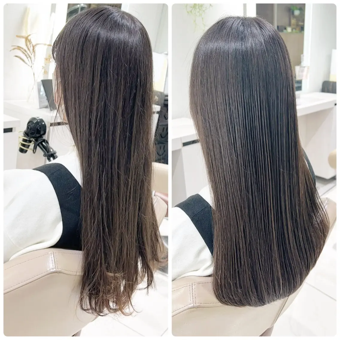 ロング 髪質改善 カット 縮毛矯正 トリートメント 三箇島陽香/髪質改善 クロスパーマ縮毛矯正のヘアスタイル