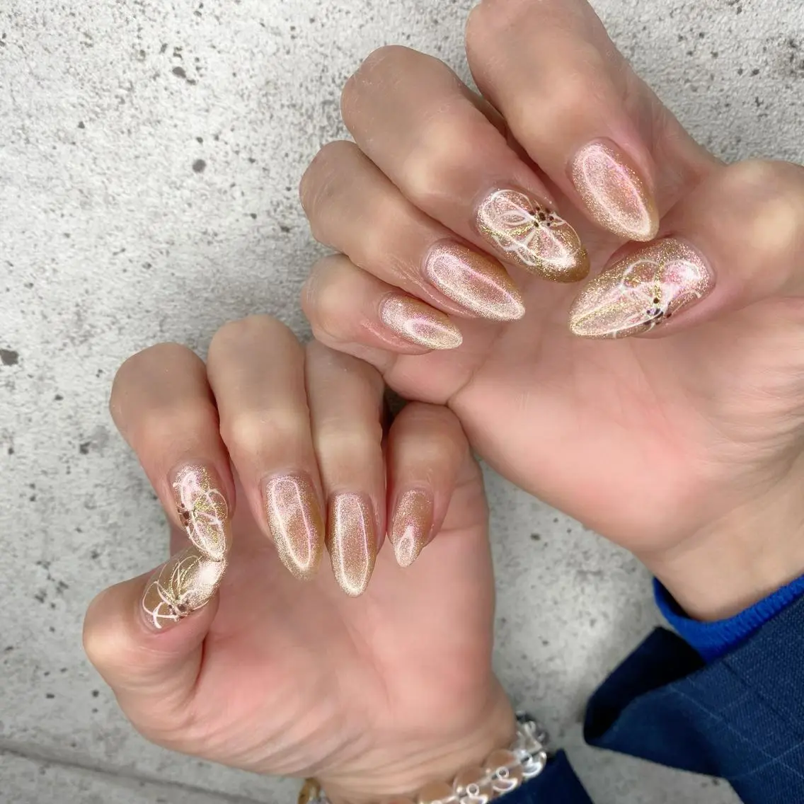 ロング カラー パーマ ヘアアレンジ メンズ キッズ ネイル マツエク・マツパ アイブロウ オレンジ カラーマツエク 入学式 卒業式のヘアスタイル アートネイル ハンドネイル Salon Ｋのネイルデザイン