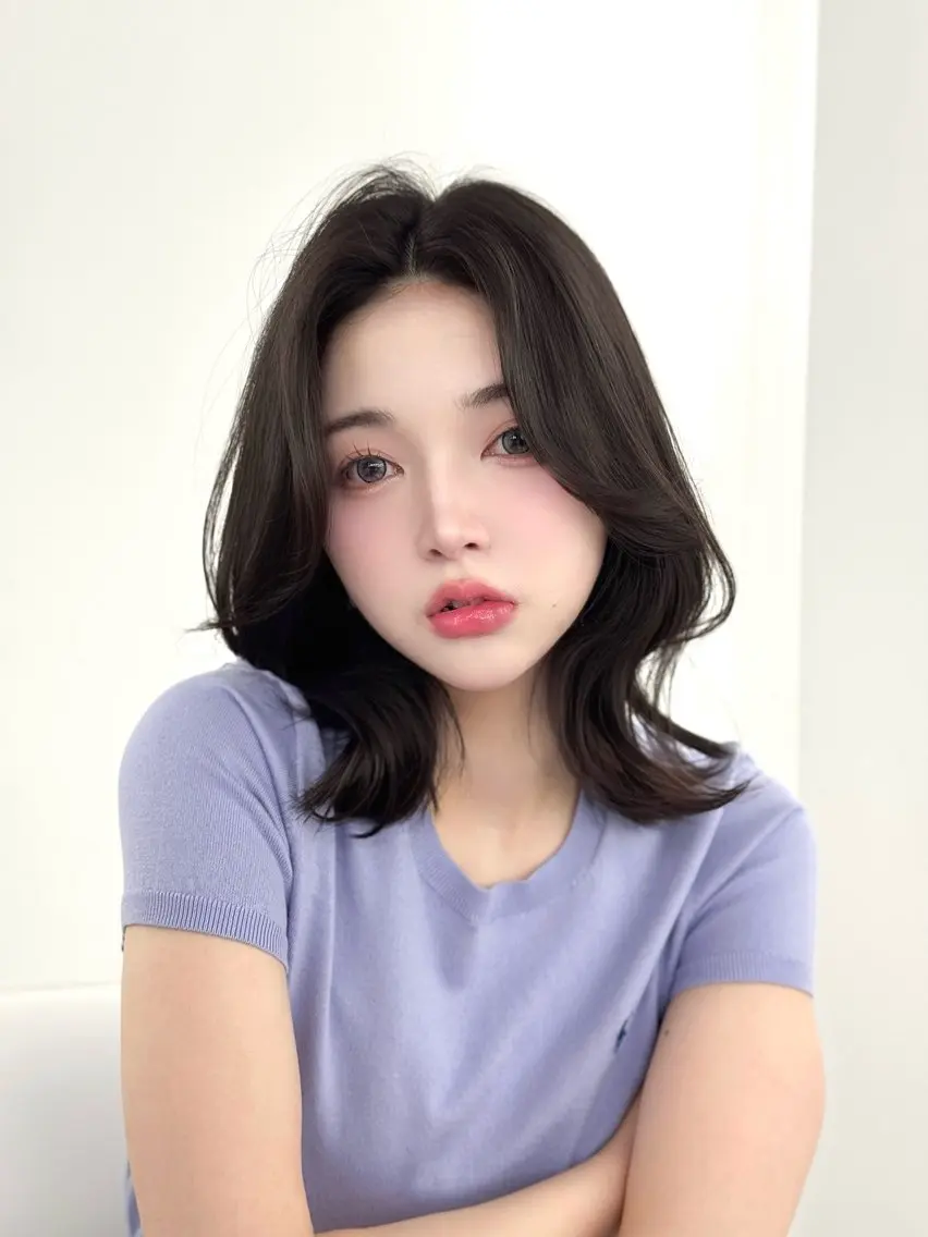 ミディアム 韓国ヘア　紗希 🦋のヘアスタイル