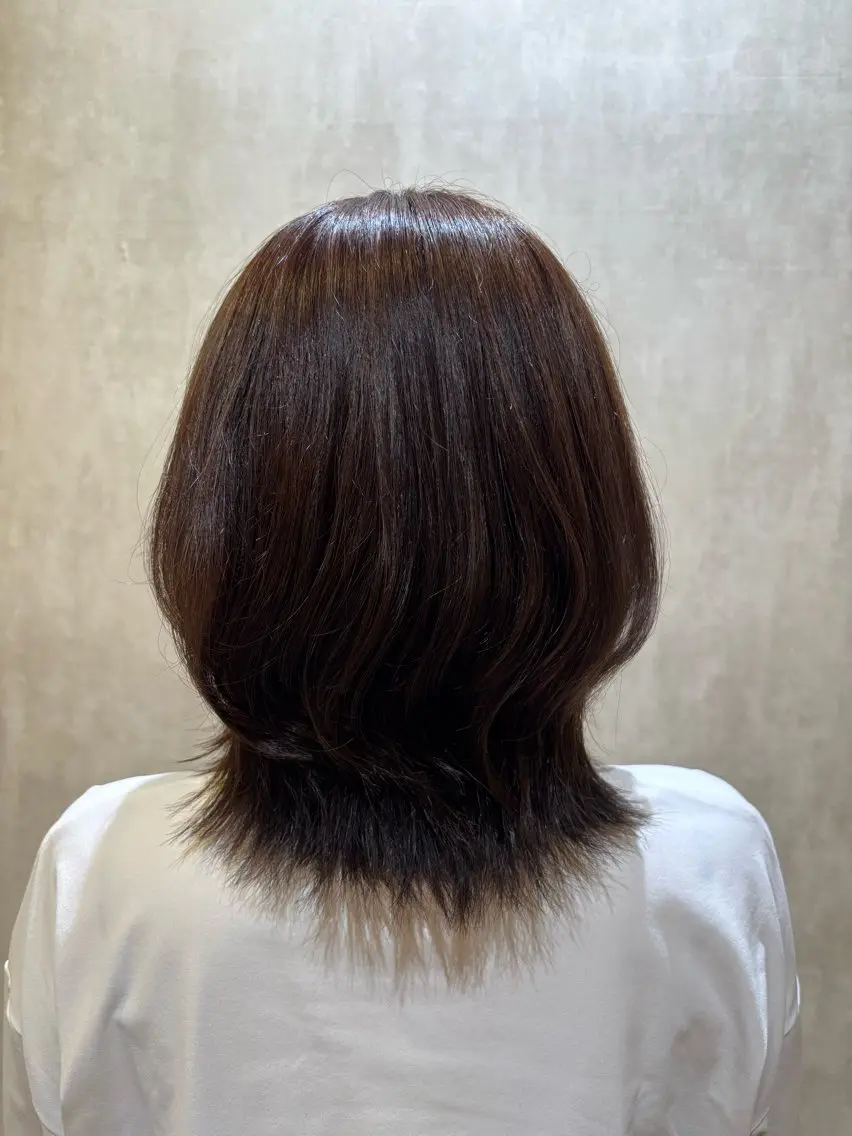 ミディアム ボブレイヤー ボブ レイヤーカット カット ヘアカラー トリートメント レイヤー/髪質改善 山口 恋のヘアスタイル