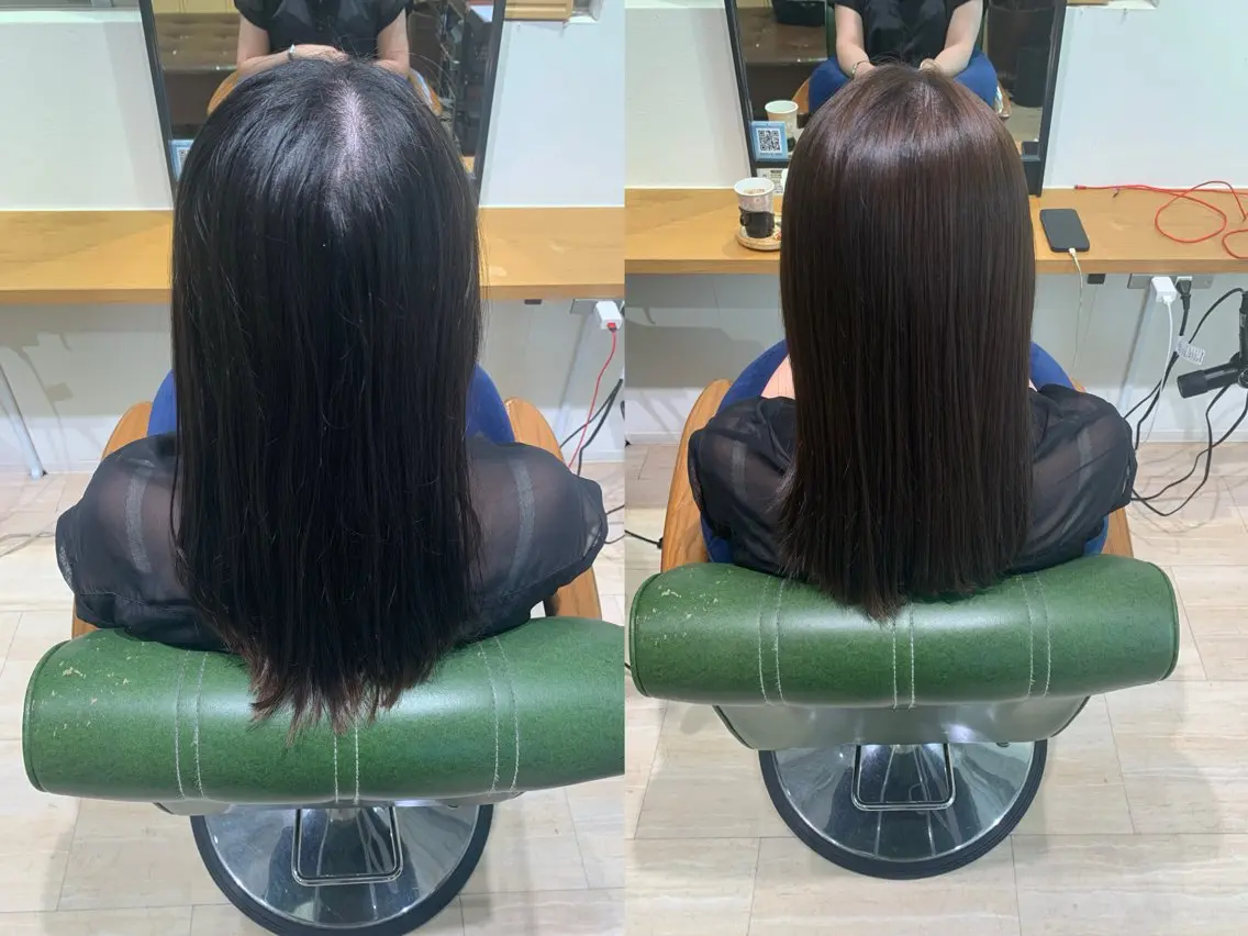 セミロング カラー ブラウンカラー パラッチ MIKAのヘアスタイル