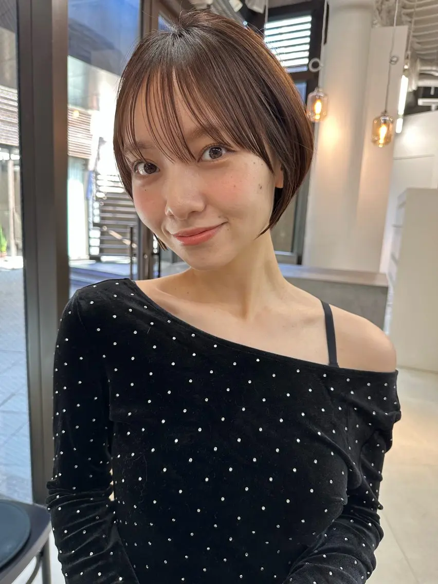 ショート カラー 丸みショート ショートヘア カット ヘアカラー トリートメント 似合わせショート×透 明感/やじまたかしのヘアスタイル